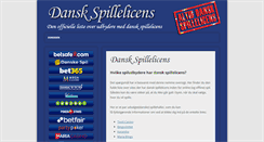Desktop Screenshot of danskspillelicens.dk