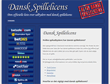 Tablet Screenshot of danskspillelicens.dk